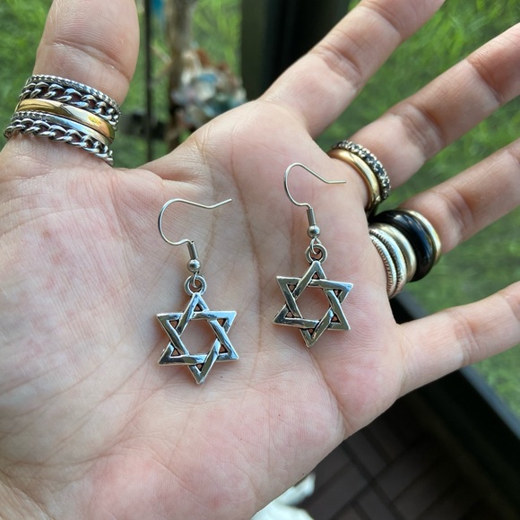 Star of David set wrap around necklace + earrings - Picture 2 of 8